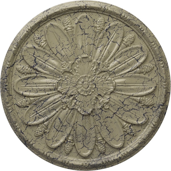 Ekena Millwork Fairfax Ceiling Medallion, Hand-Painted Castle Stone Crackle, 29 7/8"OD x 1 3/8"P CM29FACSC - main